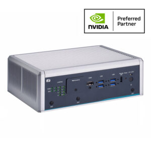 Fanless Edge AI System with NVIDIA® Jetson AGX Orin™ 32GB, 8 PoE, and 2 COM/CAN for 5G and Robotics Applications